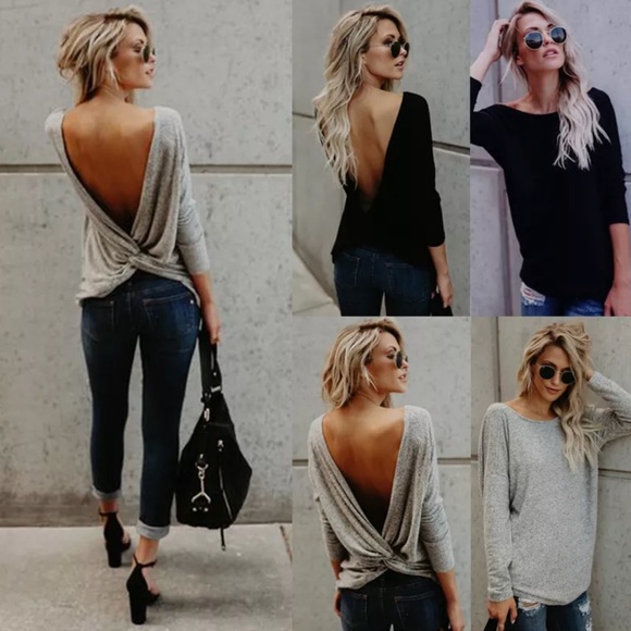 Sexy Open Back Twist Tied Top - Picture 2 of 6